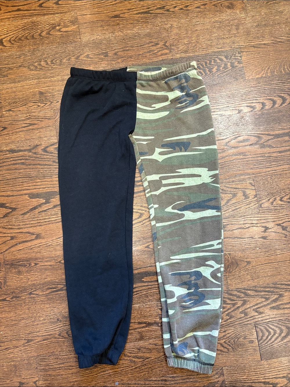 Vintage Havana Black & Camo Split-Style Jogger Pants